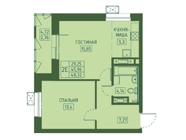 Продается 2-комнатная квартира ЖК Univers (Универс), 4 квартал, 48.32 м², 8649280 рублей