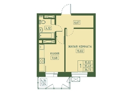 Продается 1-комнатная квартира ЖК Univers (Универс), 4 квартал, 36.73 м², 6537940 рублей