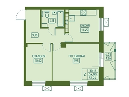 Продается 2-комнатная квартира ЖК Univers (Универс), 4 квартал, 56.24 м², 9729520 рублей