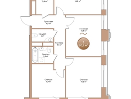 Продается 3-комнатная квартира ЖК Небо над Енисеем, 84.3 м², 11717700 рублей