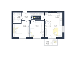 Продается 3-комнатная квартира ЖК Живём, Квартал 6.2, дом 2, 59.24 м², 6037741 рублей