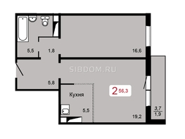 Продается 2-комнатная квартира ЖК Мичурино, дом 2 строение 4, 56.3 м², 5600000 рублей