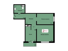 Продается 2-комнатная квартира ЖК Мичурино, дом 2 строение 7, 61 м², 6400000 рублей