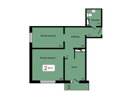 Продается 2-комнатная квартира ЖК Мичурино, дом 2 строение 7, 58.5 м², 6000000 рублей