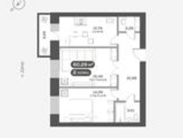 Продается 2-комнатная квартира ЖК Сити-квартал Октябрьский, дом 1, 60.29 м², 8500000 рублей