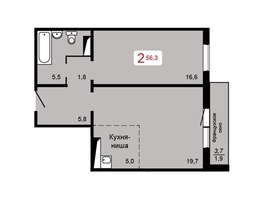 Продается 2-комнатная квартира ЖК Мичурино, дом 2 строение 4, 56.3 м², 5550000 рублей