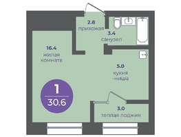 Продается 1-комнатная квартира ЖК Прогресс-квартал Перемены, дом 1, 30.6  м², 5049000 рублей