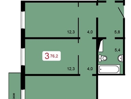 Продается 3-комнатная квартира ЖК Мичурино, дом 2 строение 5, 76.2  м², 8650000 рублей