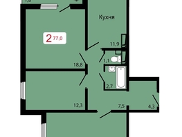 Продается 3-комнатная квартира ЖК КБС. Классика, дом 2, 77  м², 9390000 рублей