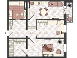 Продается 3-комнатная квартира ЖК КБС. Классика, дом 2, 74  м&sup2;, 9750000 рублей