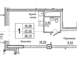 Продается Студия ЖК На Дудинской, дом 5, 28.15  м², 4840000 рублей