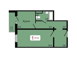 Продается 1-комнатная квартира ЖК КБС. Берег, дом 7 строение 5, 41.8  м², 6061000 рублей
