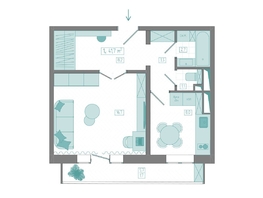 Продается 1-комнатная квартира ЖК КБС. Берег, дом 7 строение 5, 41.7  м&sup2;, 6650000 рублей
