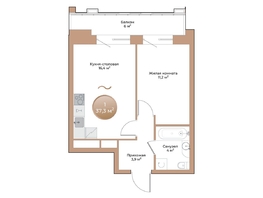 Продается 1-комнатная квартира ЖК Небо над Енисеем, 37.3  м², 5818800 рублей