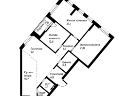 Продается 4-комнатная квартира ЖК Runway (Ранвей), 115.7  м², 18343540 рублей