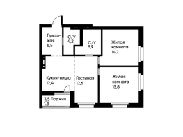 Продается 3-комнатная квартира ЖК Runway (Ранвей), 73  м², 12162311 рублей