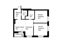 Продается 3-комнатная квартира ЖК Runway (Ранвей), 72.7  м², 12264271 рублей