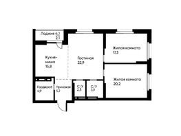 Продается 3-комнатная квартира ЖК Runway (Ранвей), 94.3  м², 15062250 рублей