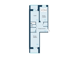 Продается 2-комнатная квартира ЖК Светлогорский, II очередь, 72  м², 9600000 рублей