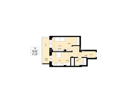Продается 1-комнатная квартира ЖК ЛЕТО, дом 1, 41.28  м², 4250000 рублей
