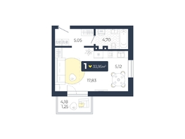 Продается 1-комнатная квартира ЖК Живём, Квартал 6.2, дом 1, 33.87  м², 3996660 рублей