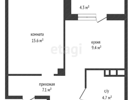 Продается 1-комнатная квартира ЖК Emotion (Эмоушн), 39.2  м², 5500000 рублей