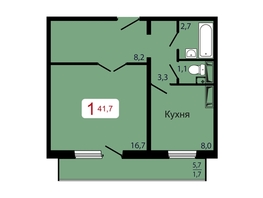 Продается 1-комнатная квартира ЖК КБС. Классика, дом 1, 41.7  м², 5850000 рублей