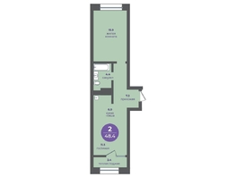 Продается 2-комнатная квартира ЖК Прогресс-квартал Перемены, дом 1, 48.4  м², 6921200 рублей