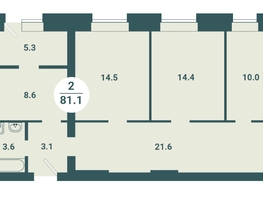 Продается 3-комнатная квартира ЖК Снегири, дом 11, 81.1  м², 8490000 рублей