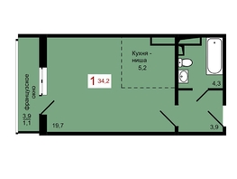 Продается 1-комнатная квартира ЖК КБС. Берег, дом 7 строение 1, 34.2  м², 4850000 рублей