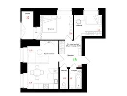 Продается 3-комнатная квартира ЖК Соцветие, дом 5.4, 58.46  м&sup2;, 8301320 рублей