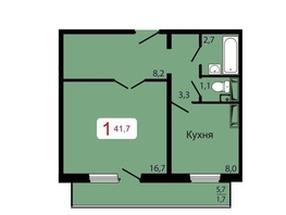 Продается 1-комнатная квартира ЖК КБС. Берег, дом 7 строение 5, 41.7  м&sup2;, 6255000 рублей
