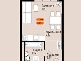 Продается 1-комнатная квартира ЖК Премьер парк, 23.24  м&sup2;, 4462080 рублей