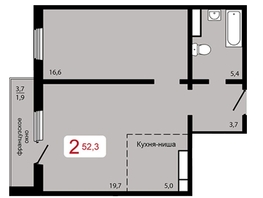 Продается 2-комнатная квартира ЖК Мичурино, дом 2 стр 7, 52.3  м&sup2;, 7020000 рублей