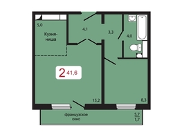 Продается 2-комнатная квартира ЖК КБС. Берег, дом 5 строение 3, 41.6  м&sup2;, 6250000 рублей