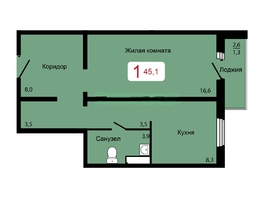 Продается 1-комнатная квартира ЖК КБС. Берег, дом 5 строение 3, 46  м&sup2;, 6750000 рублей
