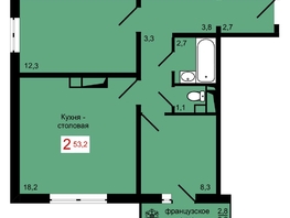 Продается 2-комнатная квартира ЖК Мичурино, дом 4 стр 4, 53.2  м&sup2;, 7650000 рублей