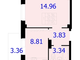 Продается 1-комнатная квартира ЖК Новые Солонцы, дом 9, 31.95  м&sup2;, 5000000 рублей