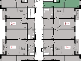 Продается 2-комнатная квартира ЖК КБС. Классика, дом 1, 60.7  м&sup2;, 8180000 рублей
