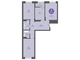 Продается 3-комнатная квартира ЖК Прогресс-квартал Перемены, дом 1, 85.1  м&sup2;, 11722525 рублей