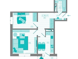 Продается 2-комнатная квартира ЖК КБС. Берег, дом 7 строение 2, 58.4  м&sup2;, 9000000 рублей