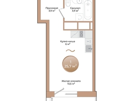 Продается Студия ЖК Небо над Енисеем, 25.7  м&sup2;, 7478700 рублей