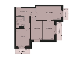 Продается 3-комнатная квартира ЖК Дуэт, дом 2, 71.01  м&sup2;, 7811100 рублей