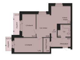 Продается 3-комнатная квартира ЖК Дуэт, дом 1, 71.18  м&sup2;, 7829800 рублей