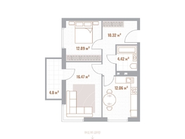 Продается 2-комнатная квартира ЖК Николаевские кварталы, 56.76  м&sup2;, 12771000 рублей
