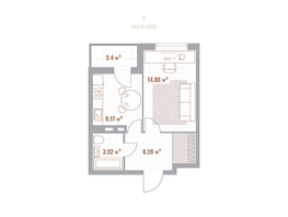 Продается 1-комнатная квартира ЖК Николаевские кварталы, 38.26  м&sup2;, 8799800 рублей