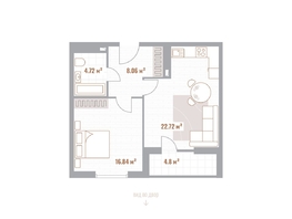 Продается 1-комнатная квартира ЖК Николаевские кварталы, 54.74  м&sup2;, 11221700 рублей