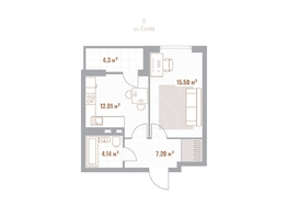 Продается 1-комнатная квартира ЖК Николаевские кварталы, 41.05  м&sup2;, 8620500 рублей