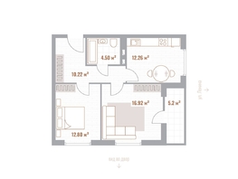 Продается 2-комнатная квартира ЖК Николаевские кварталы, 58.3  м&sup2;, 12534500 рублей