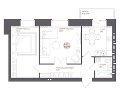 Продается 2-комнатная квартира ЖК Звезда, 55.91  м&sup2;, 7044660 рублей